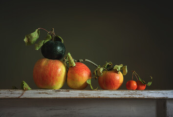 Ripe and tasty apples. Freshly picked fruits.