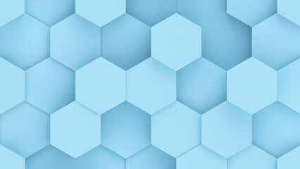 Naklejka premium Blue hexagons geometric background, minimal honeycomb pattern wallpaper.