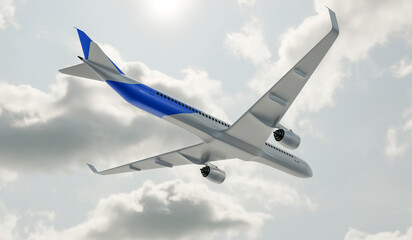 Obraz premium Scene rendering of civil aviation aircraft model