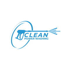 pressure wash clean logo design concept idea