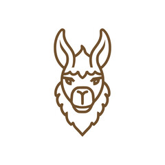 simple elegant luxury alpaca head animal logo vector illustration template design