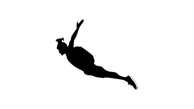 BASE Jumper, black isolated silhouette