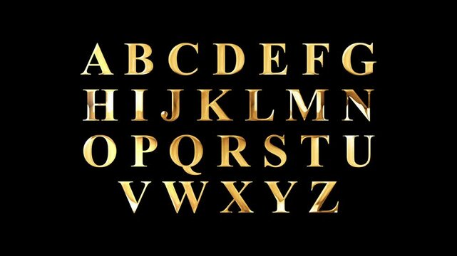 3d golden alphabet