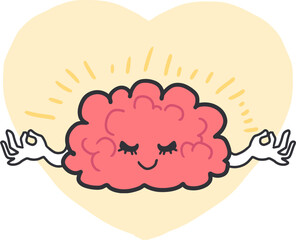 Blissful Brain Mindfulness and Meditation Art. Ideal for promoting mental health awareness, mindfulness training, or wellness initiatives.