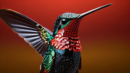 Obraz premium Avian Treasures: Where Feathers Meet Gems