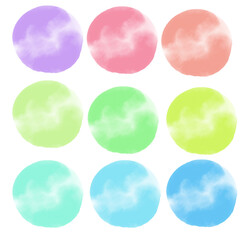 Circle shape watercolor brush isolated 