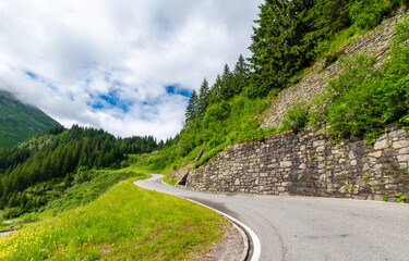 Fototapeta premium Serpentine Road Through the Alps: Silvretta Pass