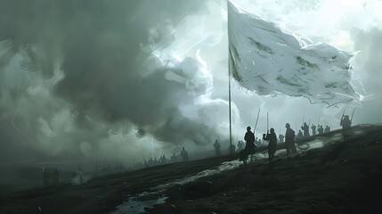 White Flag on a Battlefield