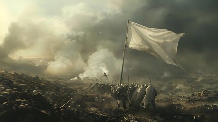 White Flag on a Battlefield