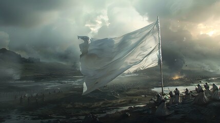 White Flag on a Battlefield