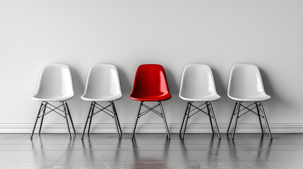 Waiting room with empty chair - business concept