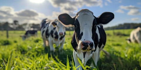 Cows grazing in a field
