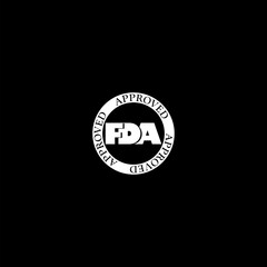 Fototapeta premium FDA Approved icon isolated on dark background