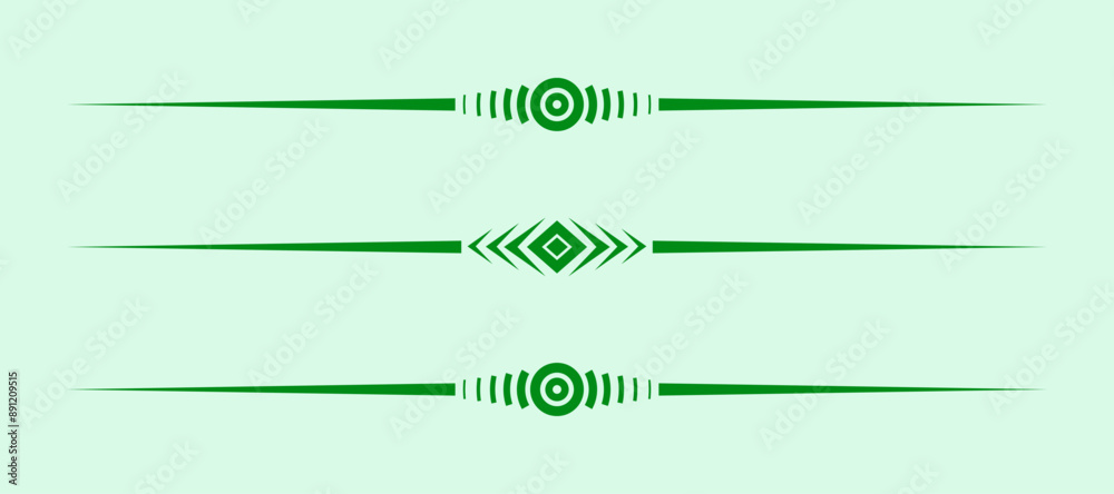Poster divider line horizontal green vector for border of text paragraph. separator art horizontal shape to separate graphic ornament of illustration. simple element design of minimal frame for certificate