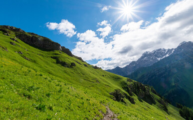 Fototapeta premium Wild Alpine Nature: Mountain Panorama (Nenzing, AT)