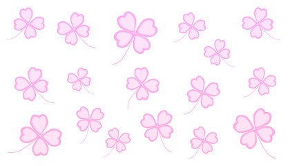 Pink four leaf clover pattern