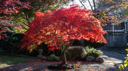 Japanese maple tree in fall