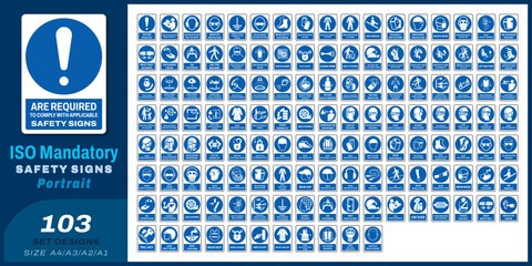 103 set ISO mandatory safety signs V01 size a4/a3/a2/a1