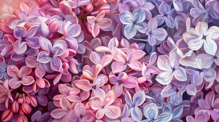 Obraz premium Large flawless cluster of lilac blooms in pink and purple