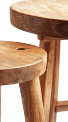 Wooden Stools Close Up