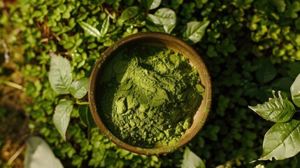 Lawsonia inermis Henna Herbal hair dye from green buds and flowers in natural sunlight