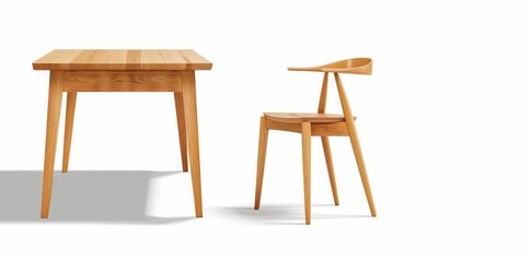 Wooden Table and Chair