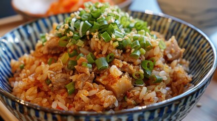 Fototapeta premium Japanese style Spicy Pork Rice Butajyu