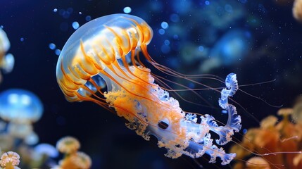 Jellyfish exhibited in aquarium