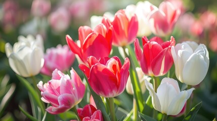 Obraz premium Kansan Flowers in Pink White and Red Bloom During Spring