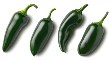 Jalapeno peppers on a white background