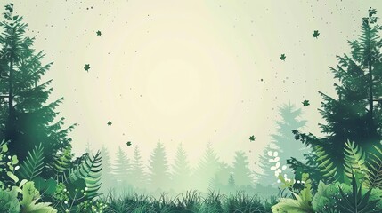 Forest conservation template with tree-themed elements and plenty of copy space