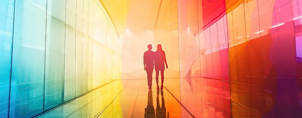 LGBTQ+ rights advocacy template with vibrant colors and clear areas for text