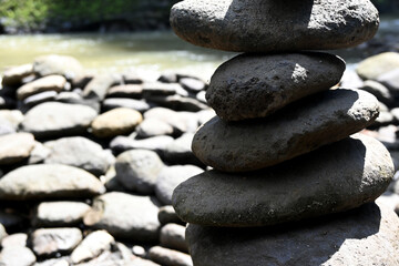 River view at Tegenungan waterfall at Gianyar regency of Bali