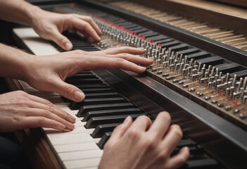 Fototapeta premium Passion: Close-up of passionate hands creating art, music, etc. 