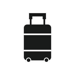 Carry-on luggage or cabin luggage flat vector icon for travel apps and websites