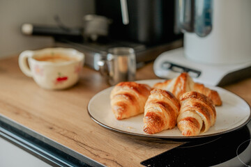 The process of baking croissants at home