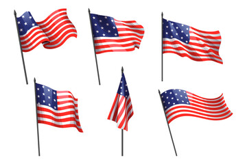 United states of america flag pole . Vector .