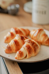 The process of baking croissants at home