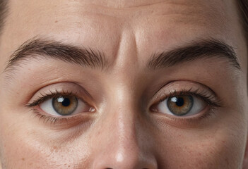 Fototapeta premium Second Guessing: Furrowed brow, rethinking a decision. 