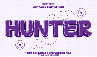 Hunter editable text effect in new modern trend style
