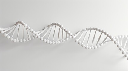 A white DNA strand is shown in a close up