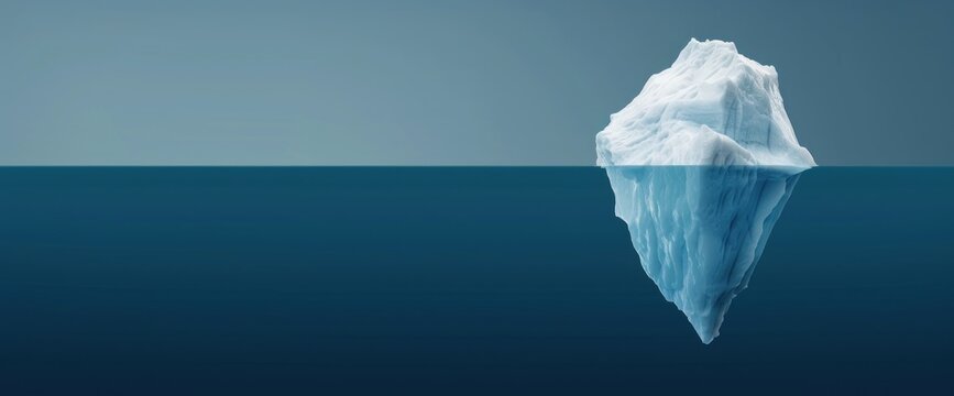 Natural light iceberg graph, ample space for text