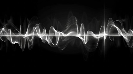 A long wave of white noise with a black background