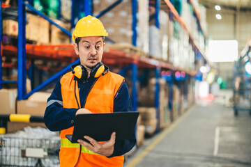 Warehouse Worker with Laptop