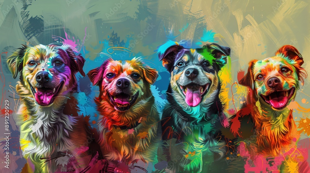 Canvas Prints funny dogs, AI generated image