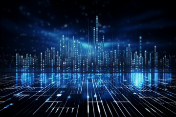 Fototapeta premium Abstract technology digital line electronic network data innovation concept background.