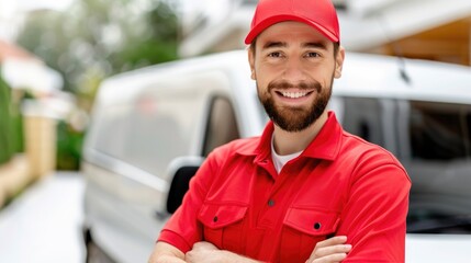 Delivery driver in a branded uniform, representing a professional and trustworthy service