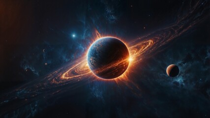 Obraz premium exoplanet illuminated by the intense radiation of a nearby pulsar 