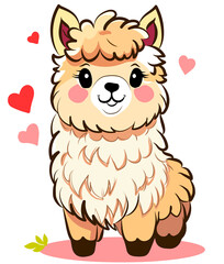 cute cartoon lama, alpaca © Анастасія Ребедюк