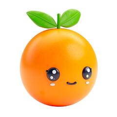 Orange cartoon character 3D render isolated on a cutout PNG transparent background